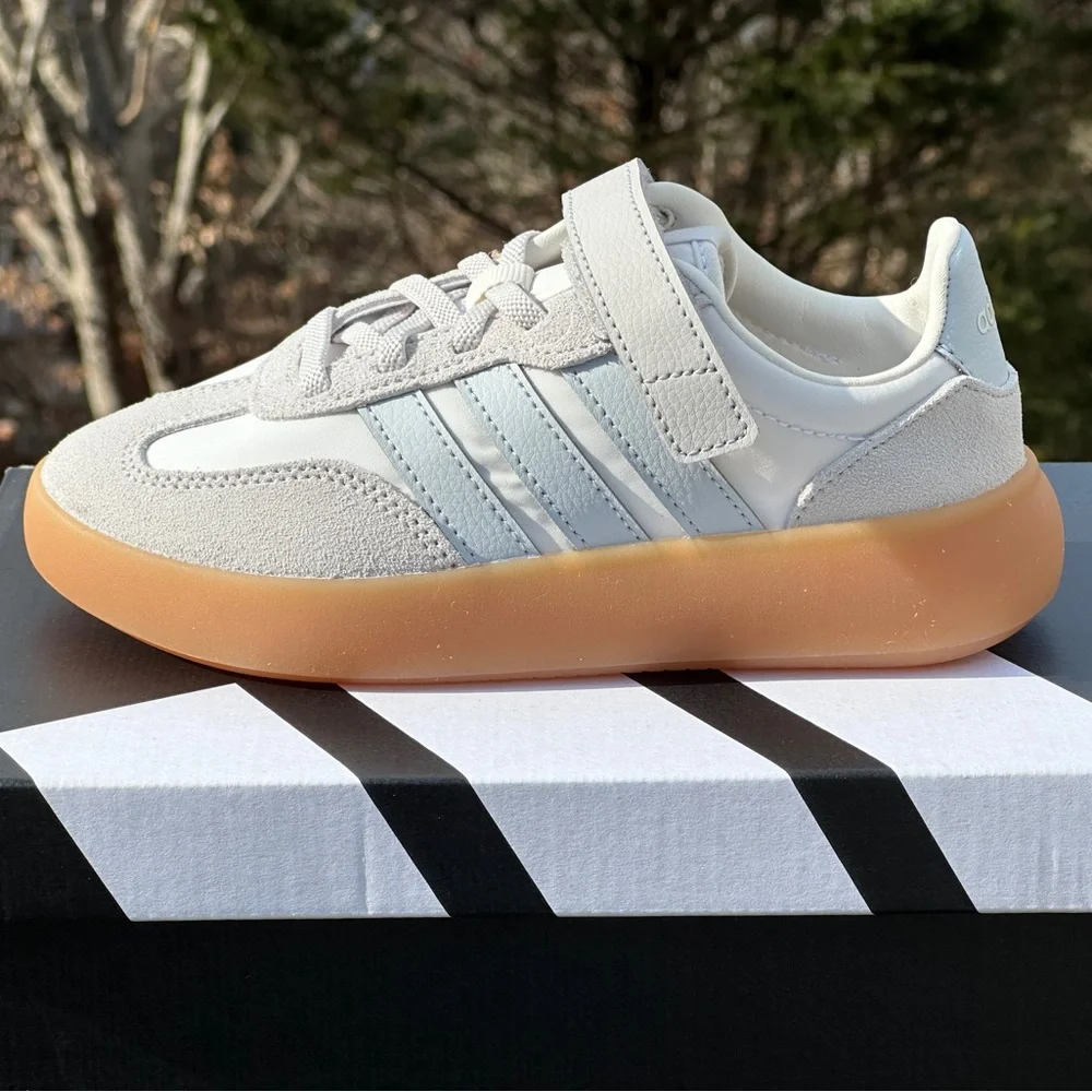 Adidas Barreda Decode EL Little Kids Sneakers 1Y Gray White Gum Youth GS NEW